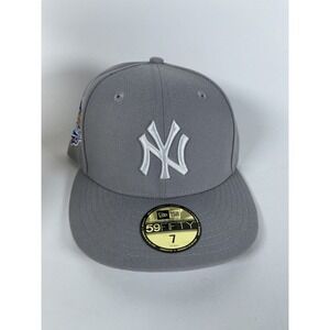 New Era New York Yankees 1999 World Series Patch 59fifty Hat Gray/Gray Size 7